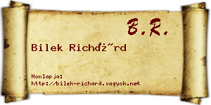Bilek Richárd névjegykártya